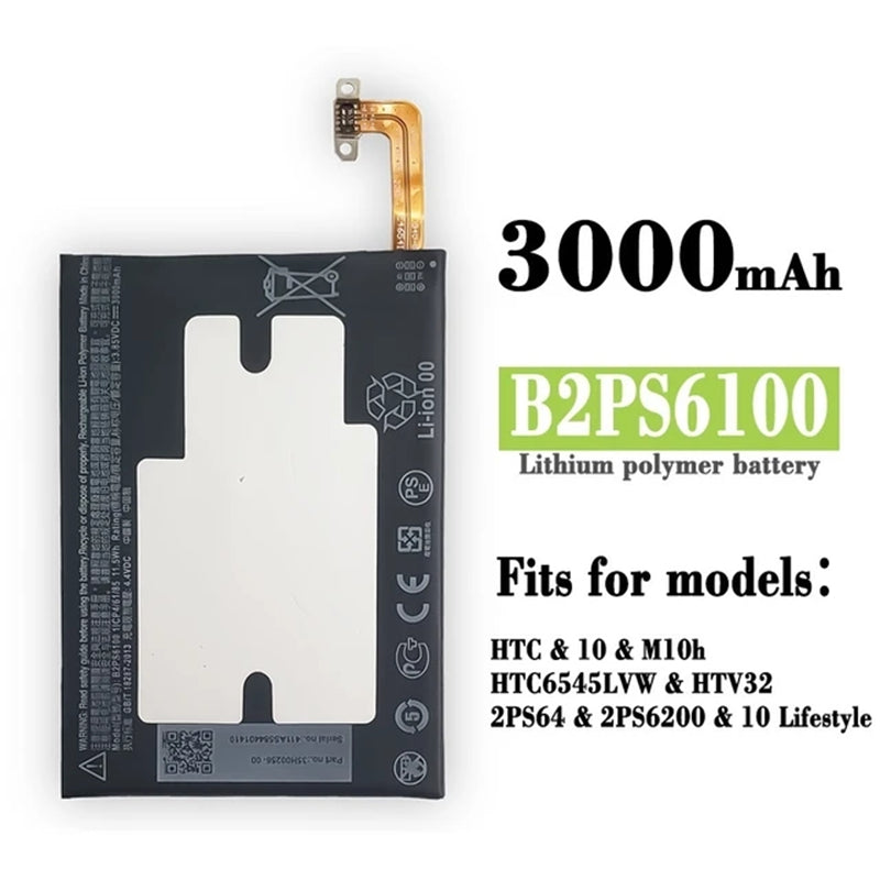 Replacement Battery for HTC One M10 M10U M10H, B2PS6100 Replacement Battery for HTC One M10 M10U M10H, B2PS6100